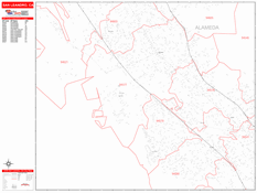 San Leandro Digital Map Red Line Style